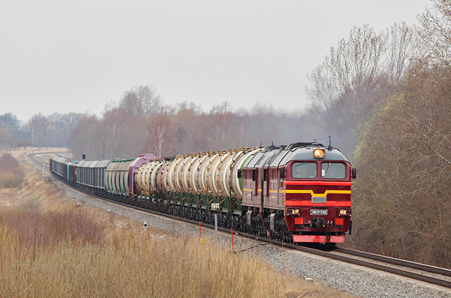 Падение грузовых железнодорожных перевозок в Латвии